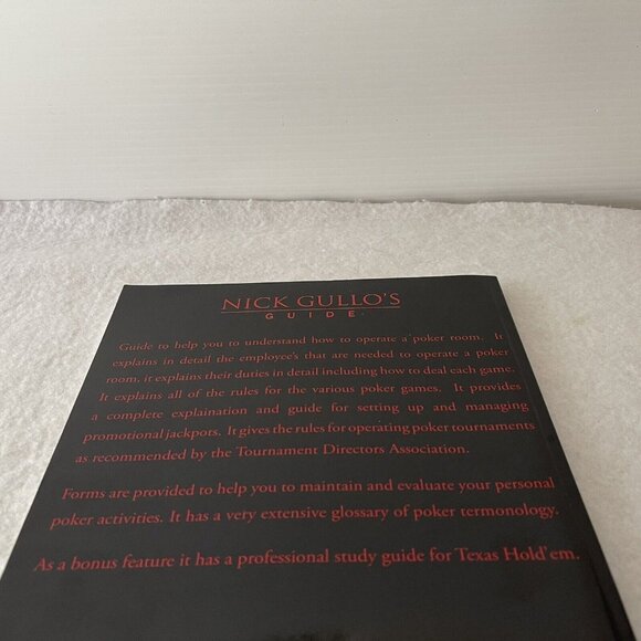 Nick Gullo’s Guide Operating a Professional Poker Room Paperback Book - Picture 5 of 11